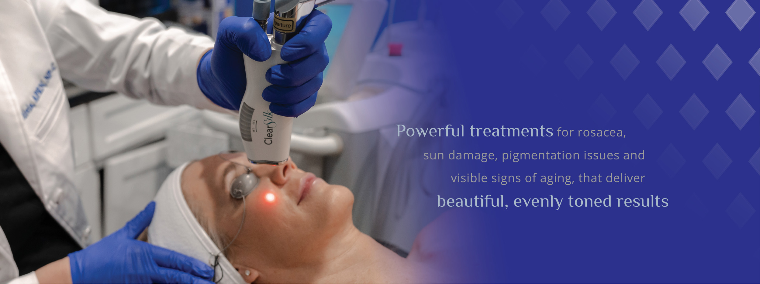 Patient receiving Laser Rejuvenation facial treatments from NeoSkin Medical Spa in Hudson Ohio